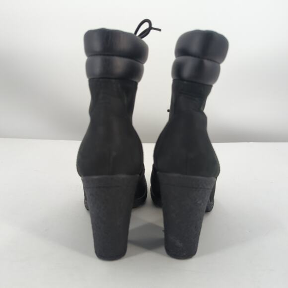 Timberland Tillston Heeled Boots Sz 7.5 Black Suede Baddie Streetwear Punk Goth - Picture 4 of 14